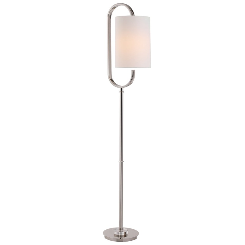Decor Market Oval Metal Strap Base Floor Lamp- Polished Nickel