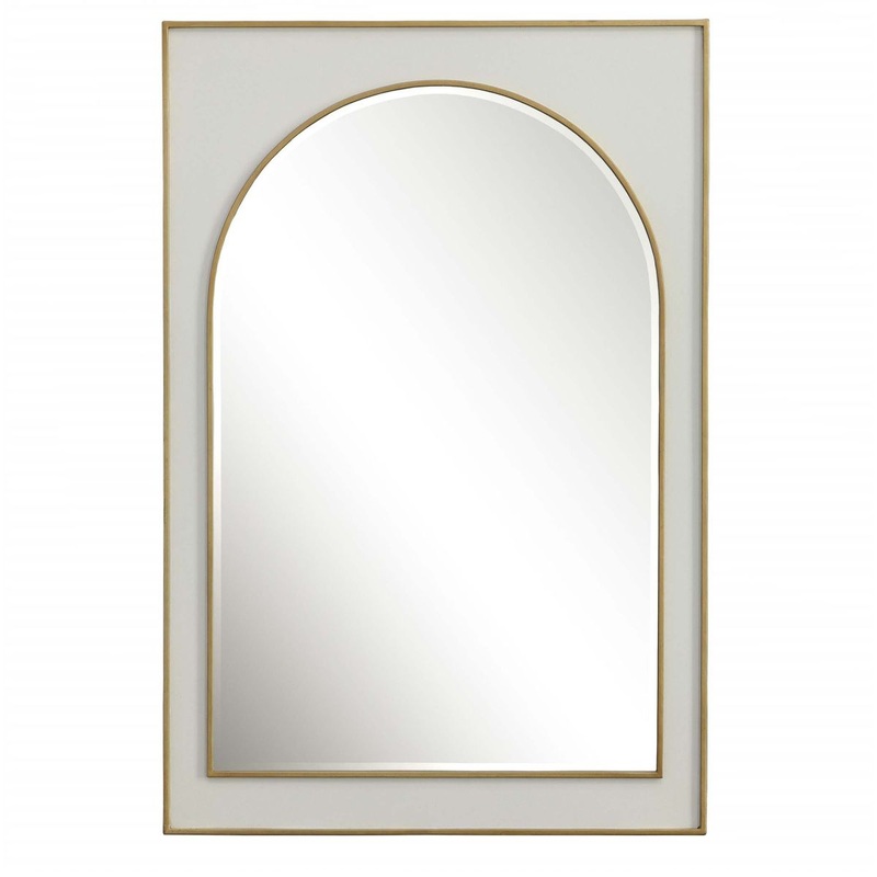 Uttermost Crisanta Gloss White Arch Mirror