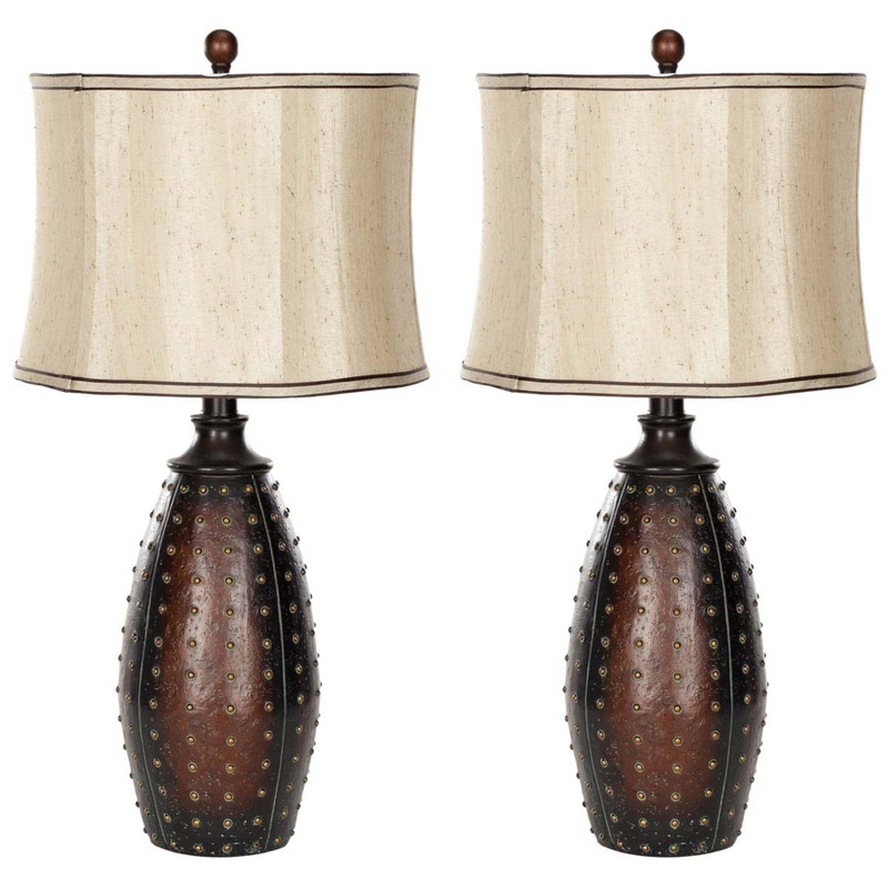 Safavieh Santa 28.5 Inch H Fe Faux Leather Lamp(Set of 2), LIT4038