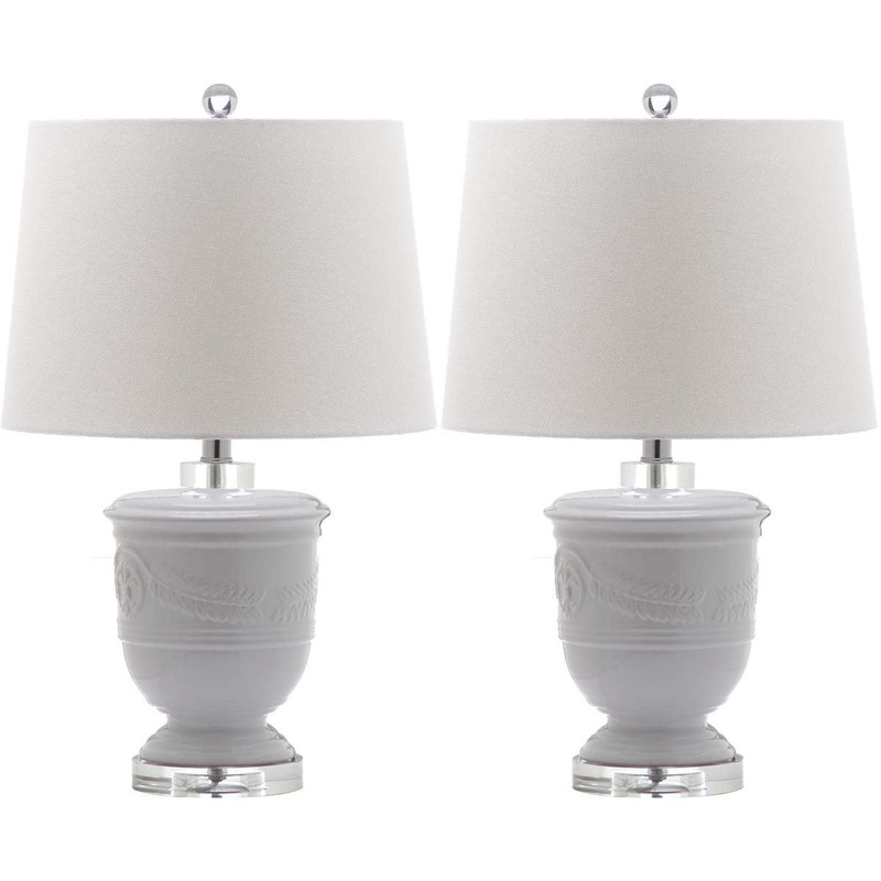 Safavieh Shoal 23 Inch H White Table Lamp (Set of 2), LIT4252