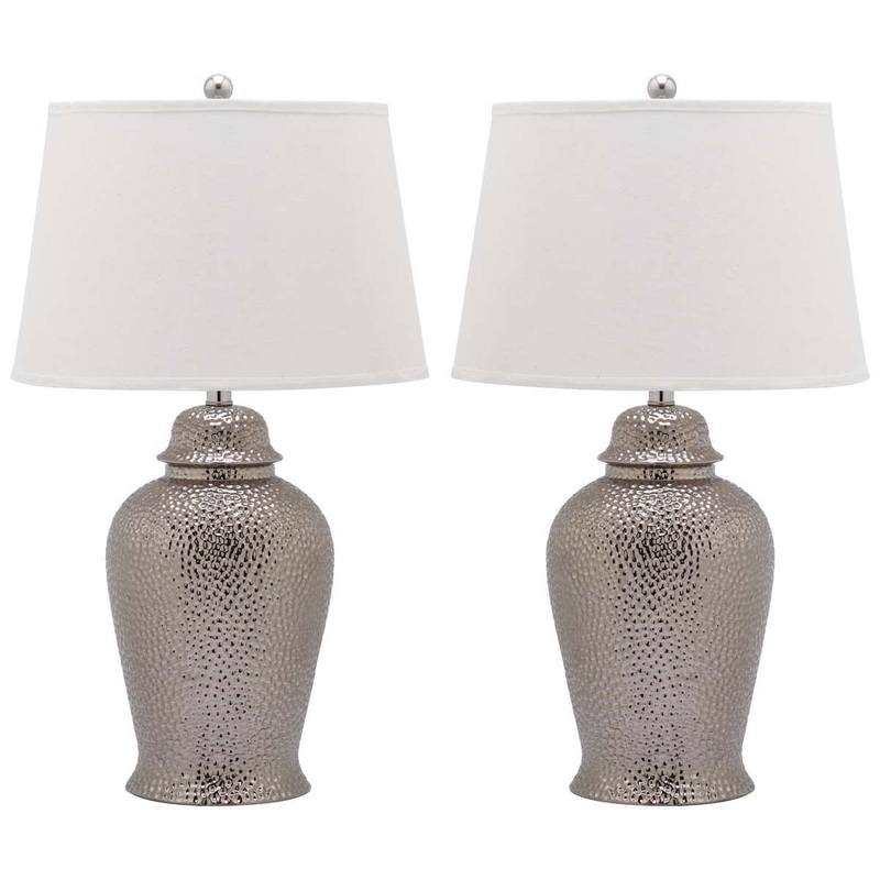 Safavieh Sterling 27.5 Inch H Ginger Jar Lamp(Set of 2), LIT4147