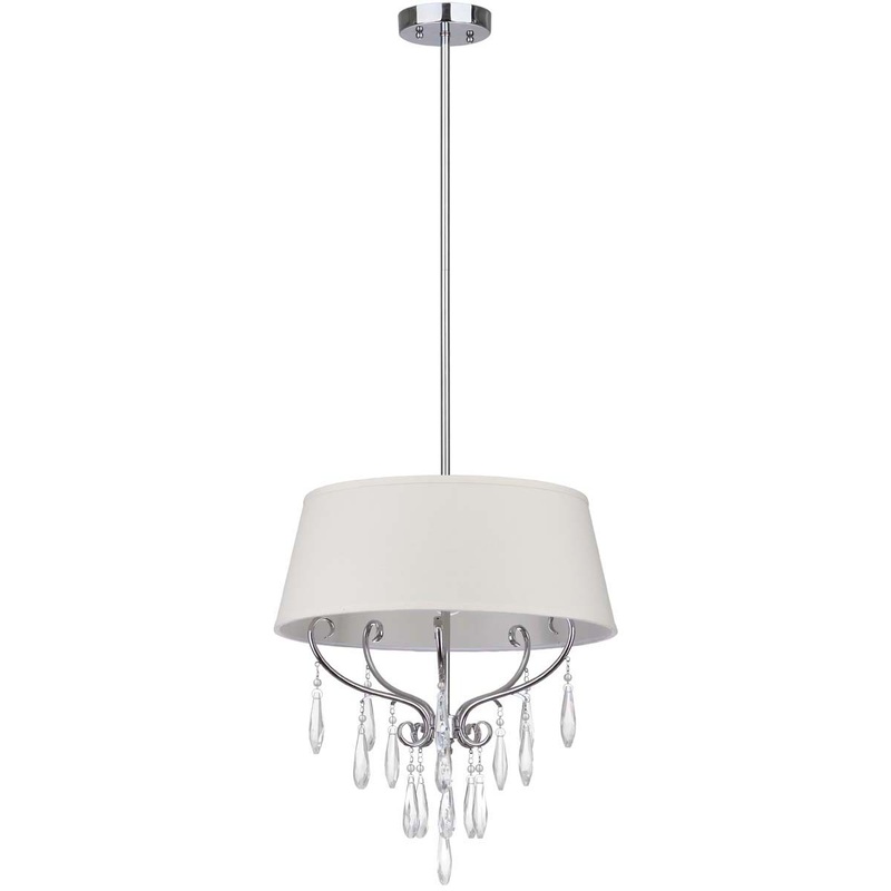 Safavieh Waltz 3 Light Chrome Beaded 17 Inch Dia Adjustable Pendant, LIT4233