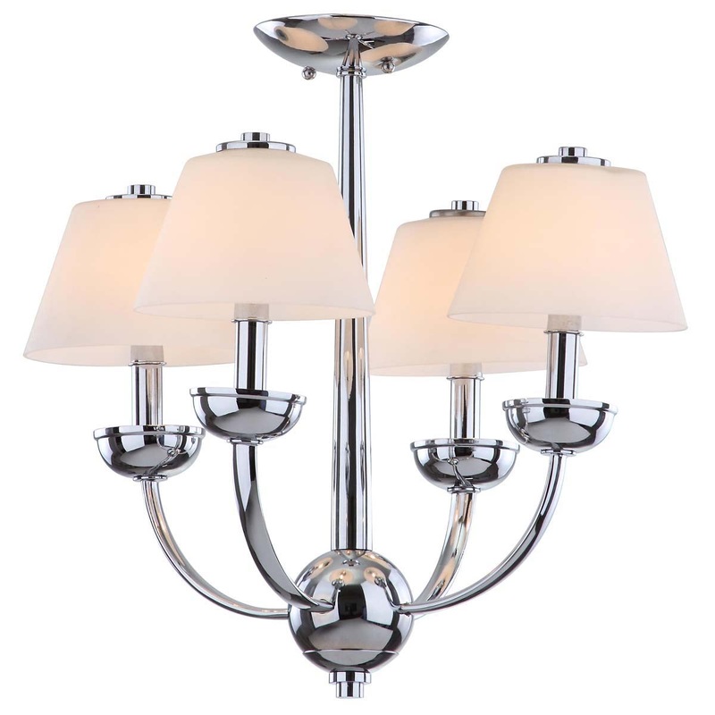 Safavieh Yardley 4 Light Chrome 18.9 Inch Dia Chandelier , LIT4190