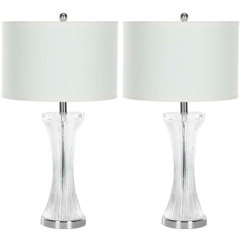 Safavieh Zelda 25 Inch H Glass Table Lamp(Set of 2), LIT4051