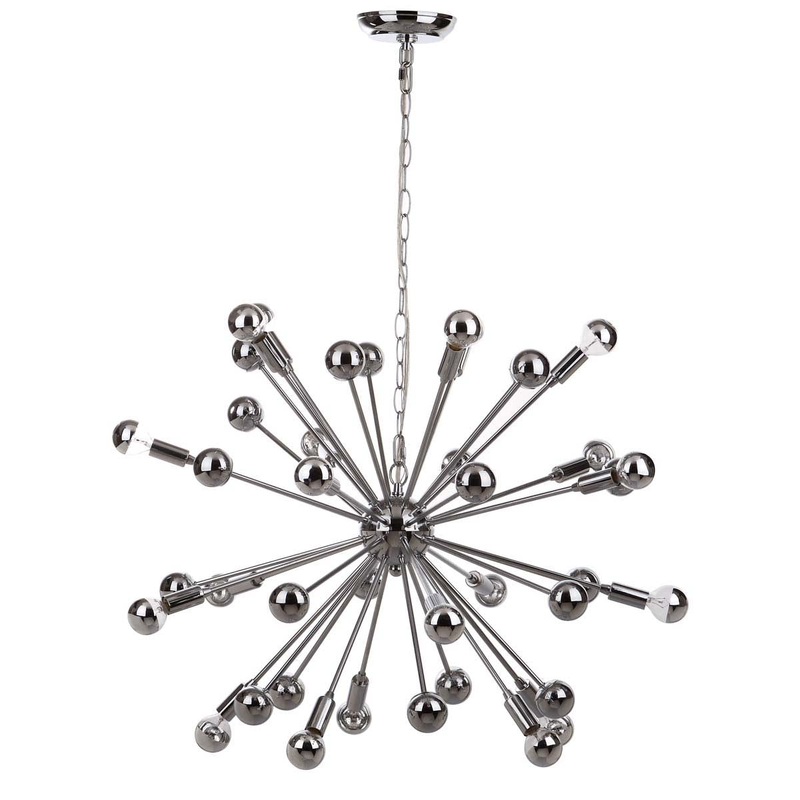 Safavieh Starburst Sputnik 20 Light Chrome 31 Inch Dia Pendant, LIT4495