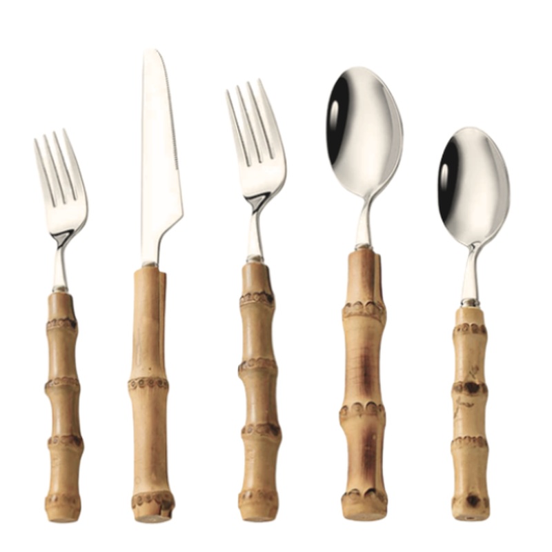 The Enchanted Home 5-Piece Genuine Bamboo Flatware