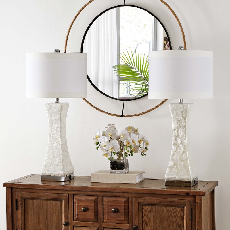 Safavieh Shelley Concave Lamp W/ USB Port(Set of 2), LIT4146