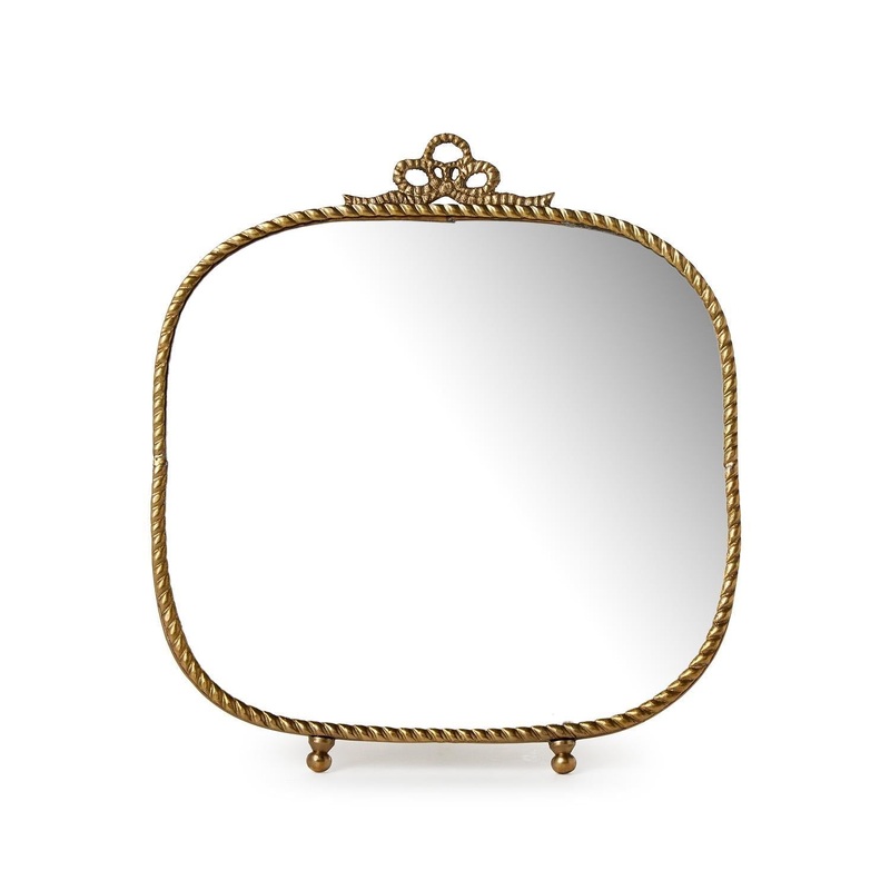 Two's Company Antique Gold Finish Vanity Table Mirror
