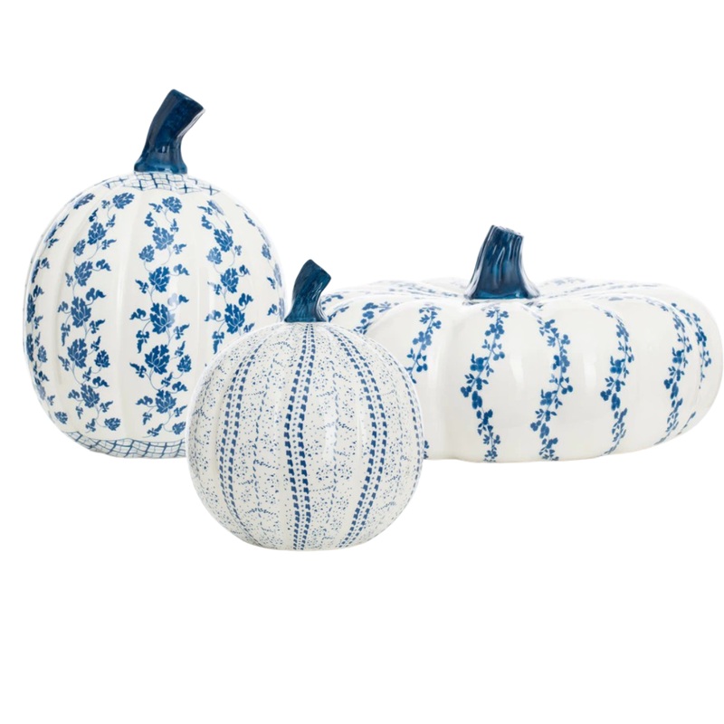 The Enchanted Home Porcelain Pumpkin Trio