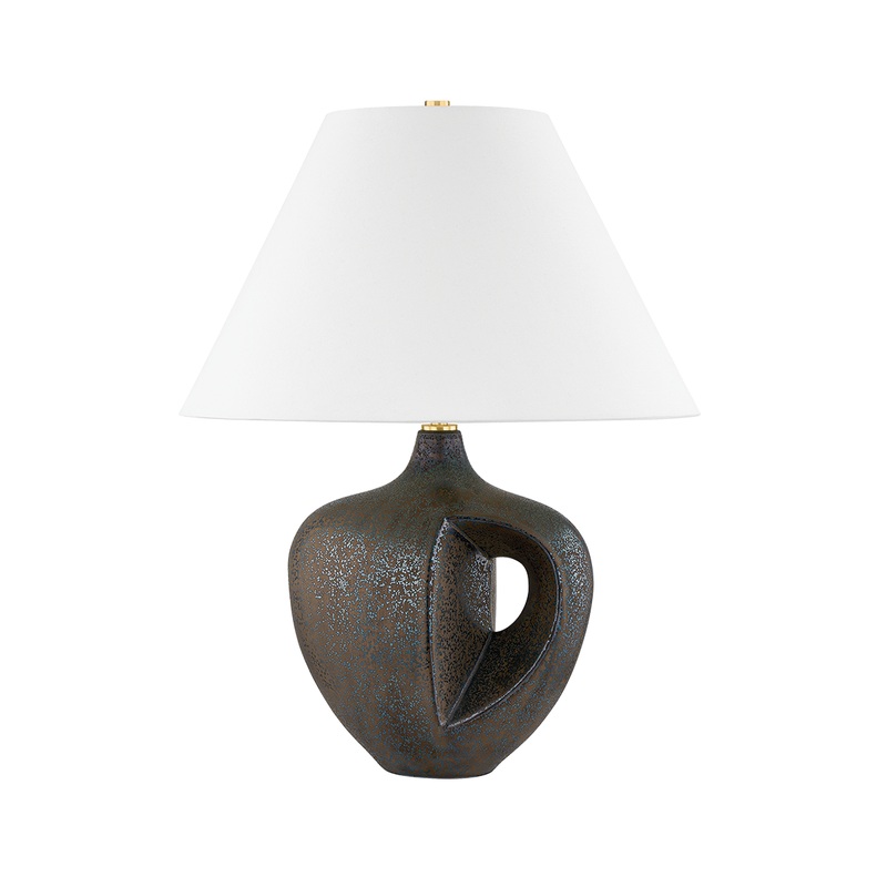 Hudson Valley Lighting Avenel Table Lamp-Aged Brass/Ceramic Reactive Bronze