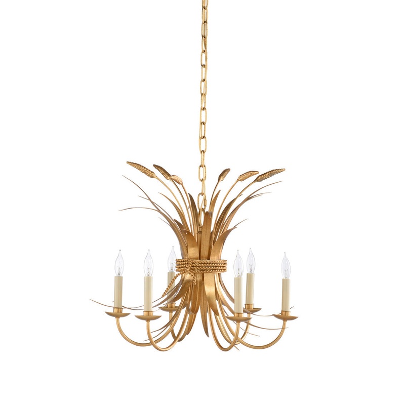 Chelsea House Wheat Chandelier - Gold - 69412