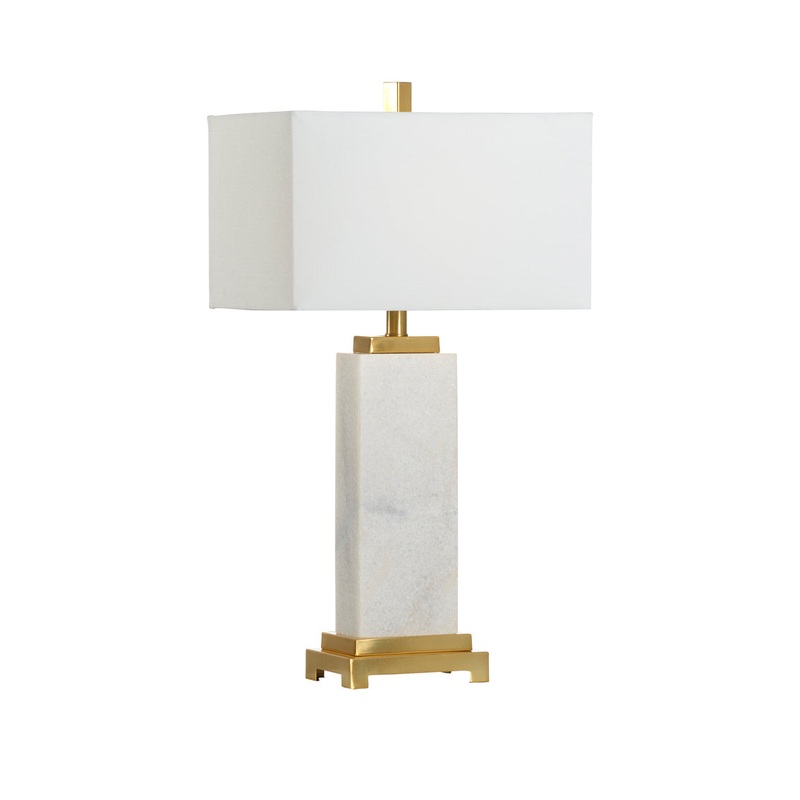 Chelsea House White Kennedy Marble Lamp - 69959F