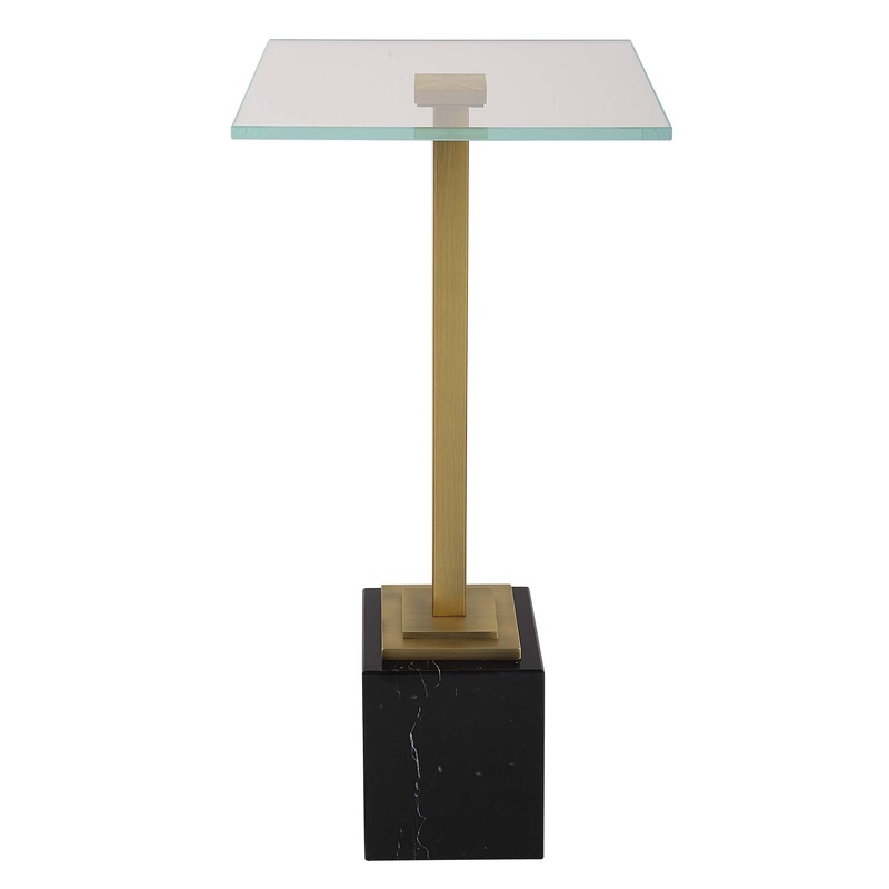 Decor Market Black Marble Accent Table