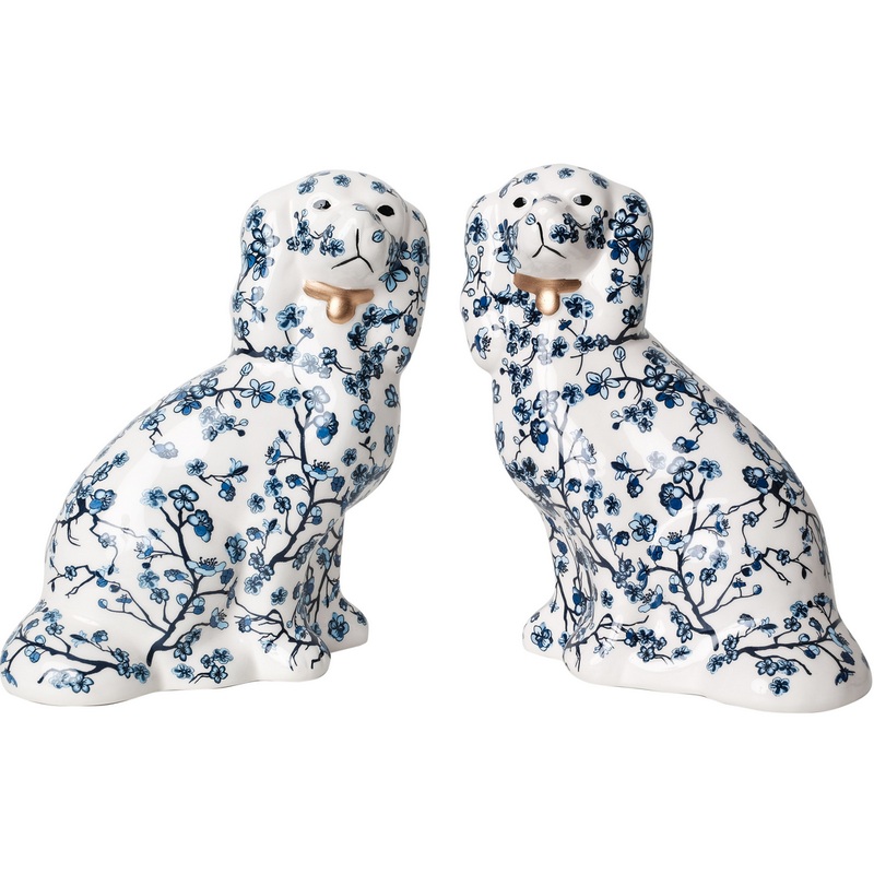 The Enchanted Home Cherry Blossom Staffordshire Dogs