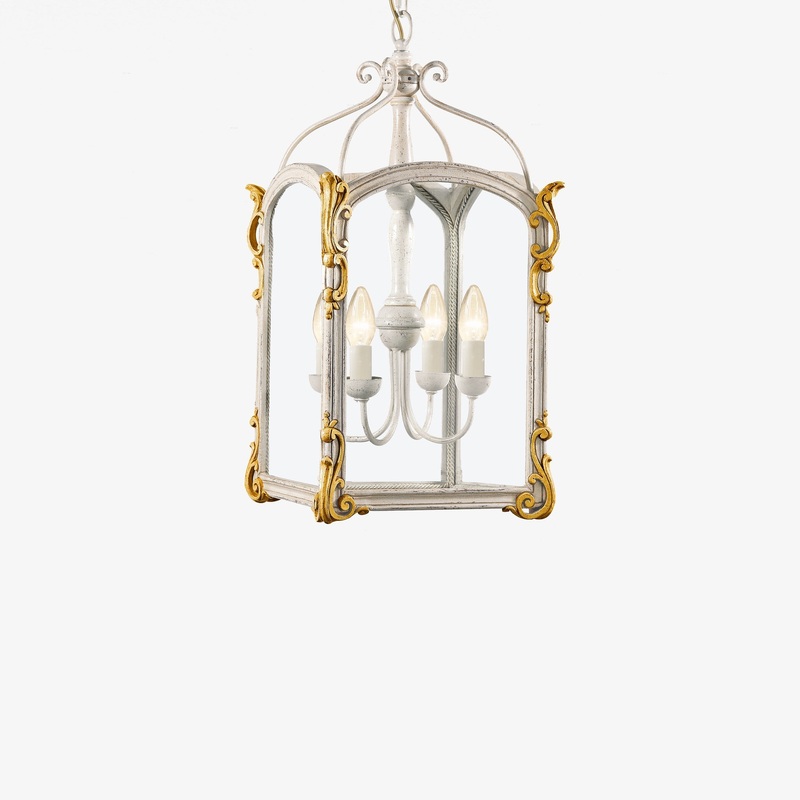 Decorative Crafts Adelina White & Gold Lantern - VNN8-WG25