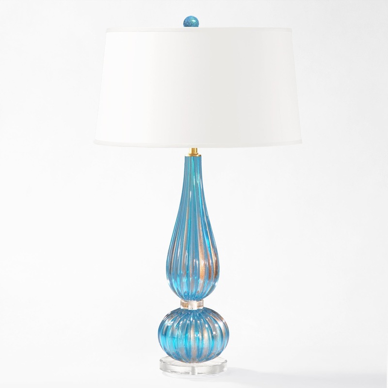 Decorative Crafts Verona Murano Glass Lamp - DCO3-AQ33