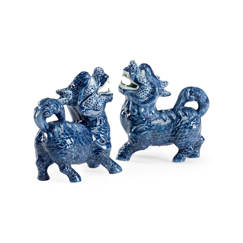 Chelsea House Blue Foo Dogs (Pair) - 384549