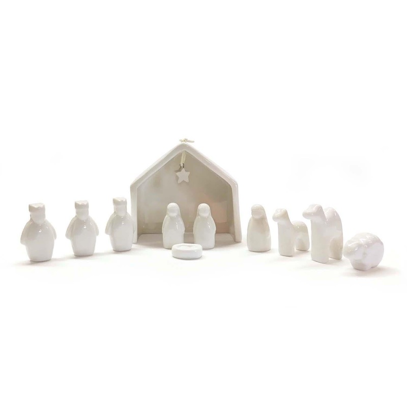 Two's Company 11 Pc Miniature Nativity Scene Set in Gift Box