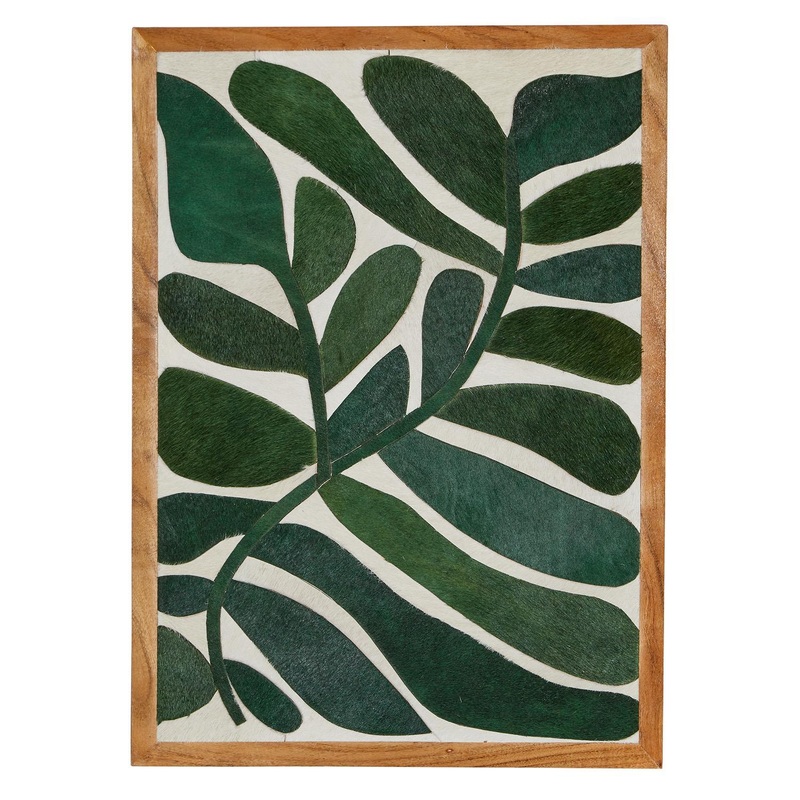 Two's Company Green Tropical Abstract Leaves Wall Art