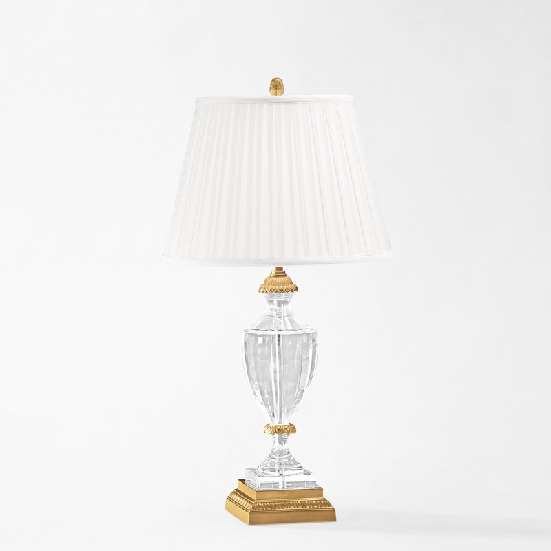 Decorative Crafts Henry Crystal & Brass Lamp
