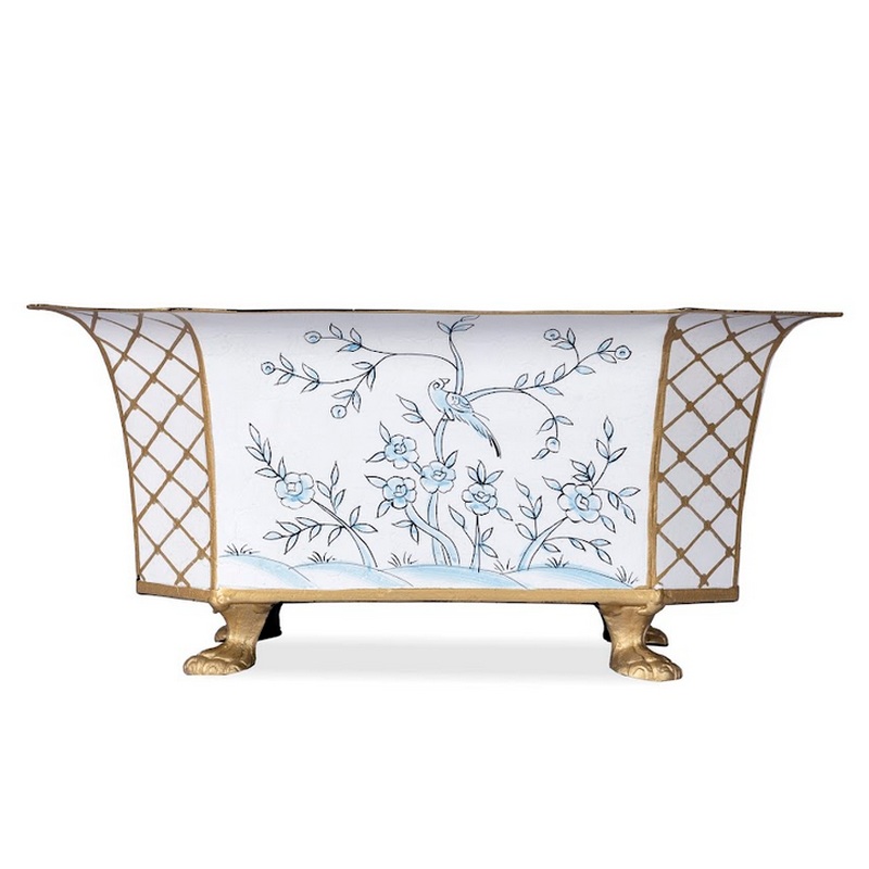 The Enchanted Home Ivory & Blue Octagon Planter