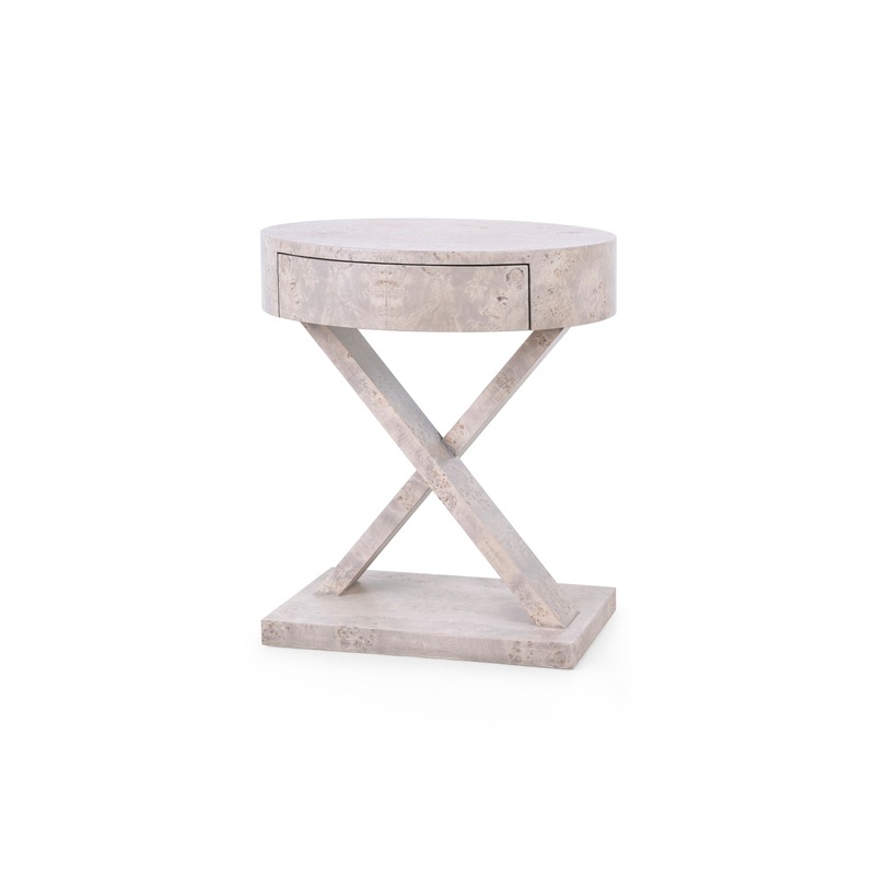 Villa & House - Modena 1-Drawer Side Table - Light Gray Burl - MDE-110-46