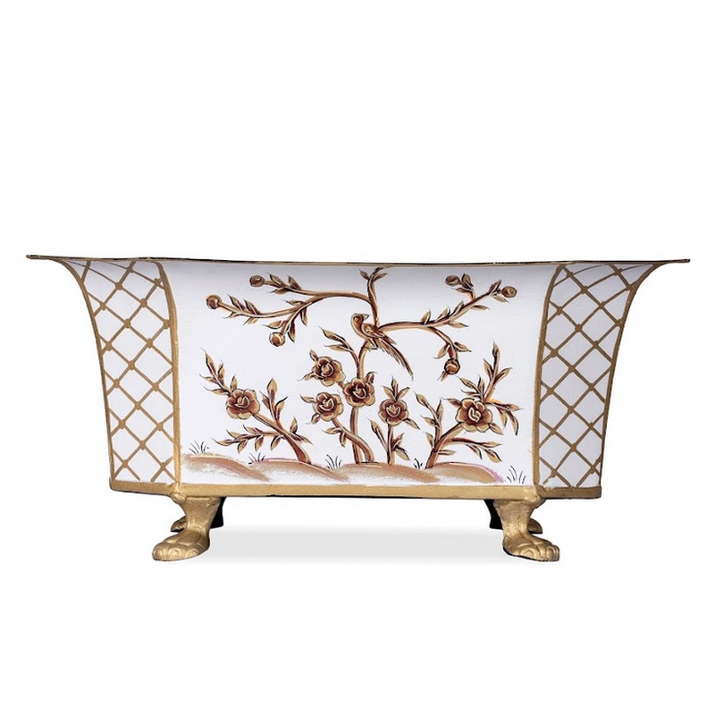 The Enchanted Home Ivory & Gold Octagon Planter