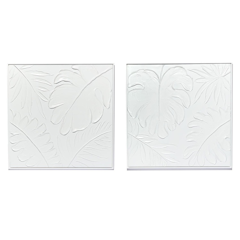 Two's Company 31-1/2" Sq. Palms Set of 2 White Wall Art