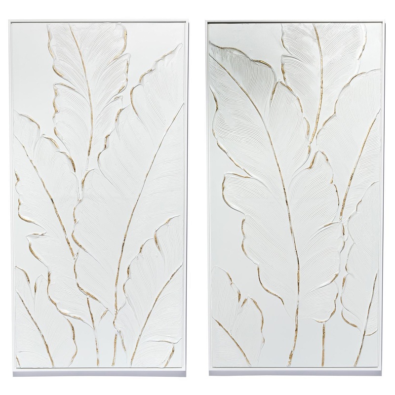 Two's Company Set of 2 Palms White Wall Art