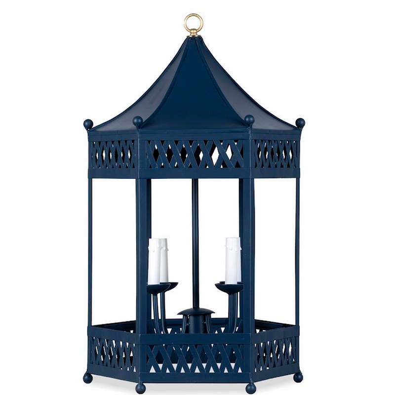 The Enchanted Home Navy Pagoda Lantern Chandelier