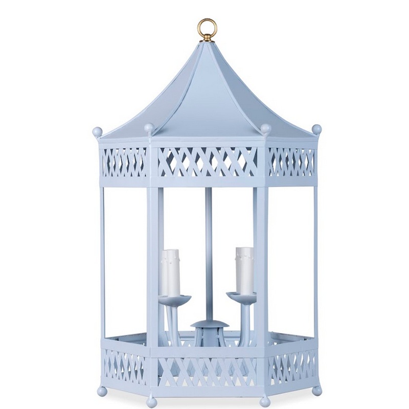 The Enchanted Home Pale Blue Pagoda Lantern Chandelier