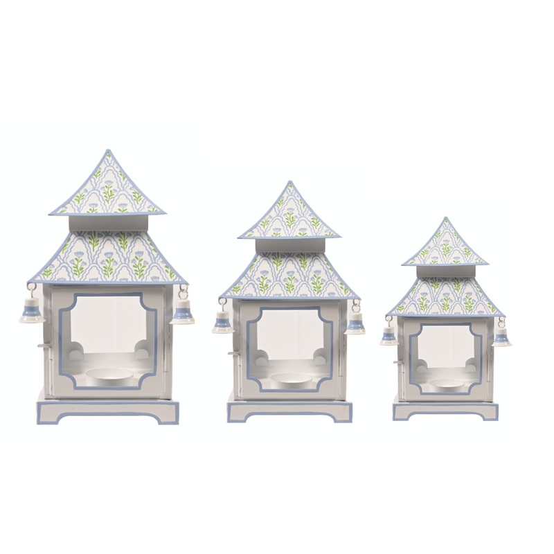 The Enchanted Home White & Lavender Tulip Pagoda Lantern (3 Sizes)