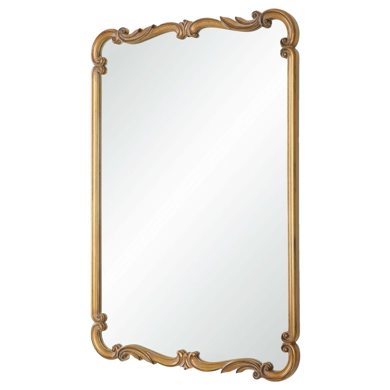 Antique Decor Market Mirror Rectangle Gold