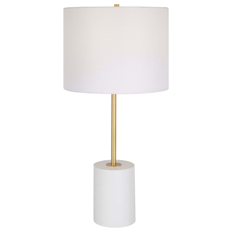 Decor Market Table Lamp White Metal Base