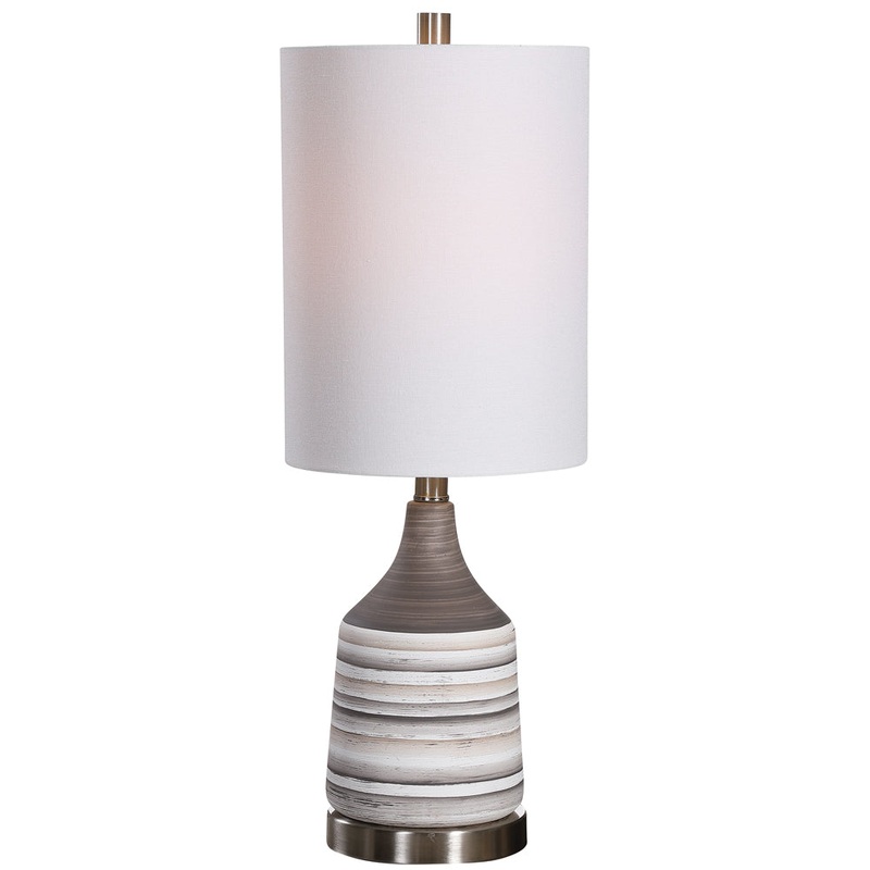Decor Market Table Lamp With Matte Finish On The Ceramic Base And A Mixture Of Charcoal