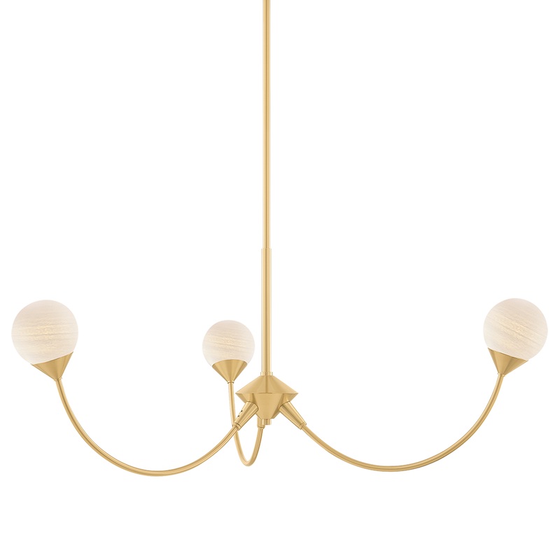 Mitzi Lighting Natasha Chandelier - 3 Light - Aged Brass - H1051803-AGB