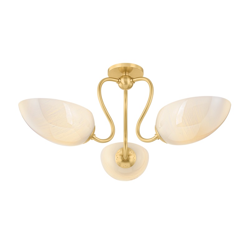 Mitzi Lighting Reva Semi Flush - Aged Brass - H1064603-AGB