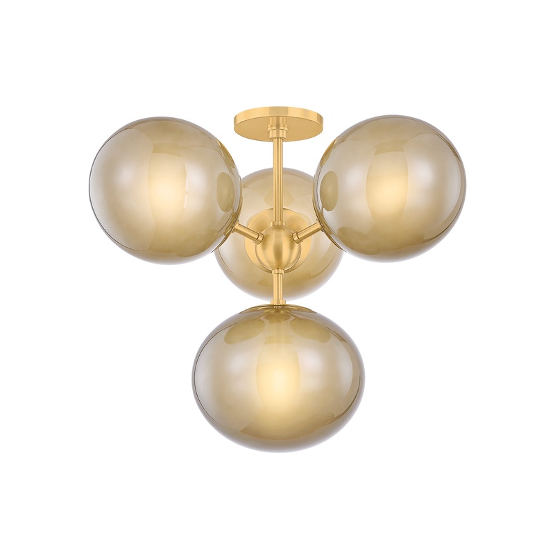 Mitzi Lighting Zaley Semi Flush - Aged Brass - H1073604-AGB