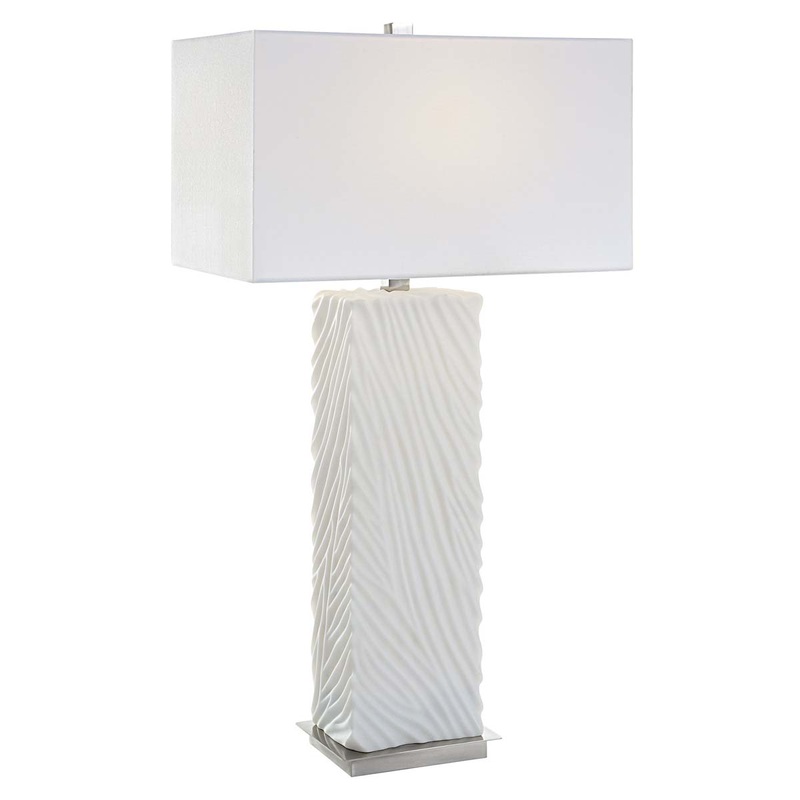 Uttermost Pillar White Marble Table Lamp