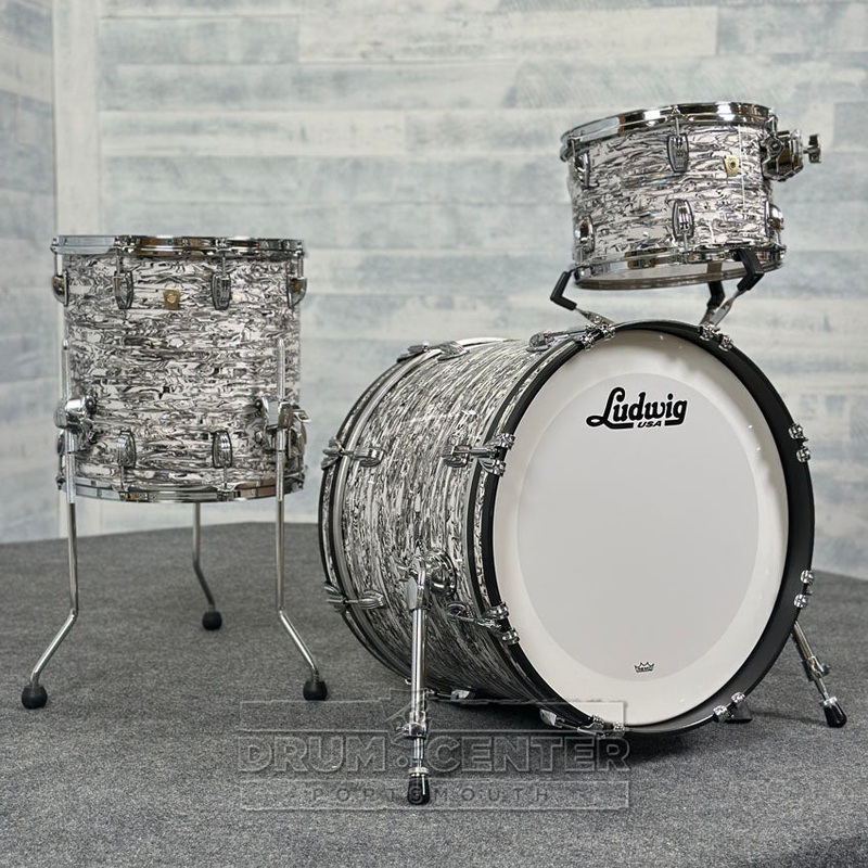 Ludwig Classic Maple 3pc Downbeat Drum Set White Abalone