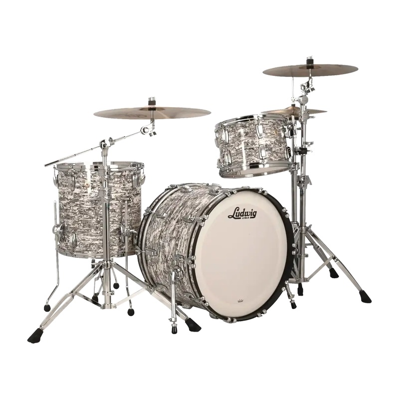 Ludwig Classic Maple 3pc Fab Drum Set White Abalone