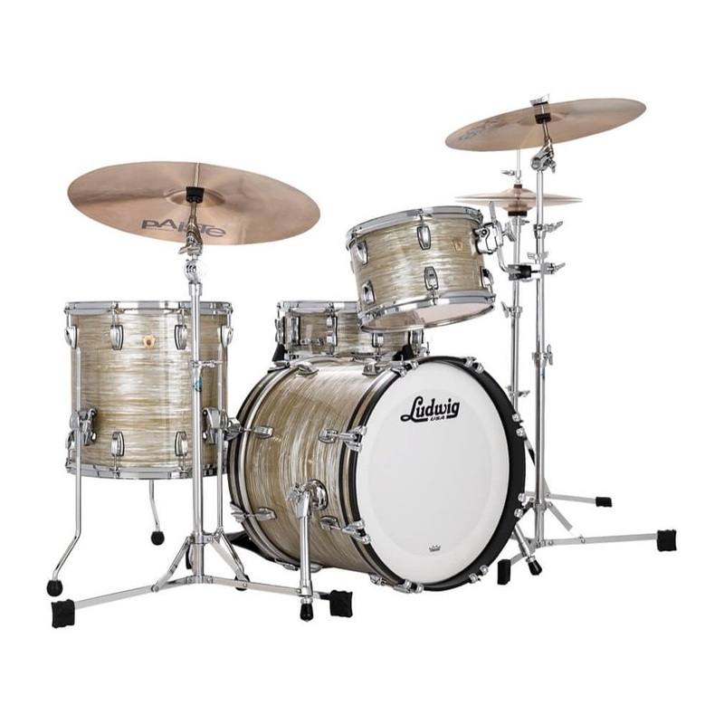 Ludwig Classic Maple 3pc Jazz Drum Set Olive Oyster