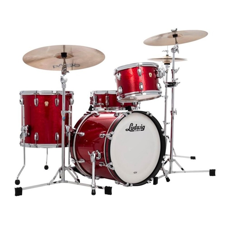 Ludwig Classic Maple 3pc Jazz Drum Set Red Sparkle