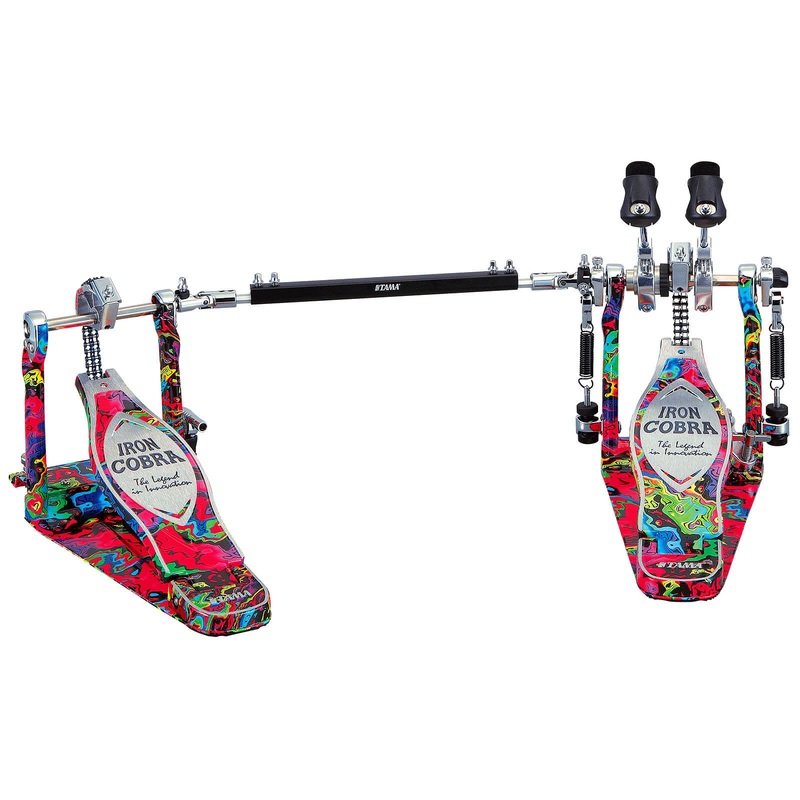 Tama 50th Anniversary Iron Cobra Marble Psychedelic Rainbow Power Glide Twin Pedal