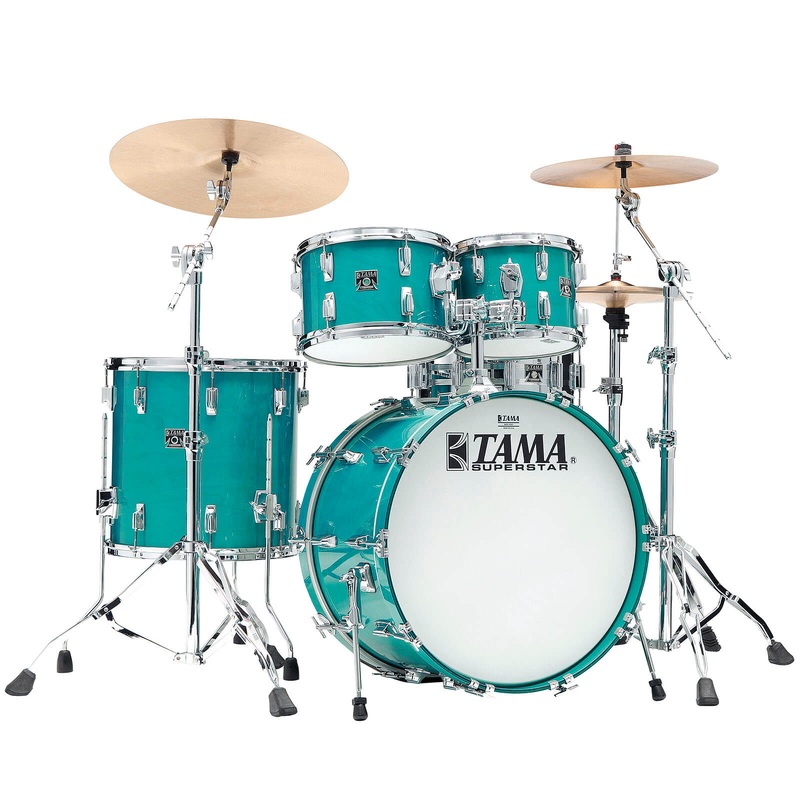 Tama 50th Anniversary Superstar Reissue 4pc Drum Set Aqua Marine
