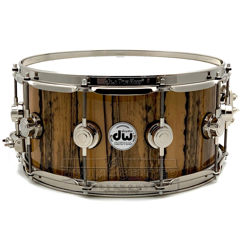 DW Collectors Cherry/Mahogany Snare Drum 14x6.5 Exotic Ivory Ebony w/Nickel Hardware
