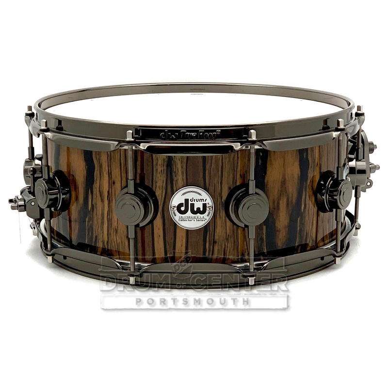 DW Collectors SSC Maple Snare Drum 14x5.5 Exotic Ivory Ebony w/Black Nickel Hardware