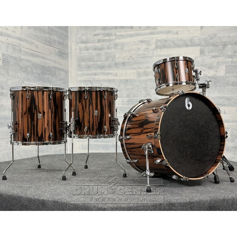 British Drum Company Founder's Reserve Birch 4pc Drum Set Ebony Veneer