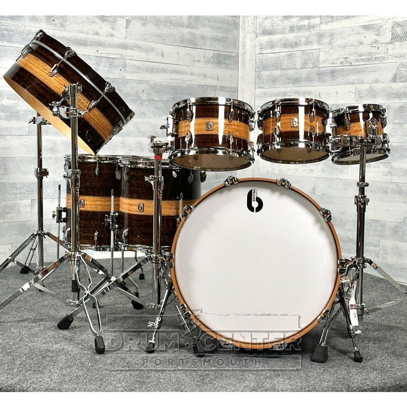 British Drum Company Founder's Reserve Birch 7pc Drum Set Fumed Eucalyptus Stripe