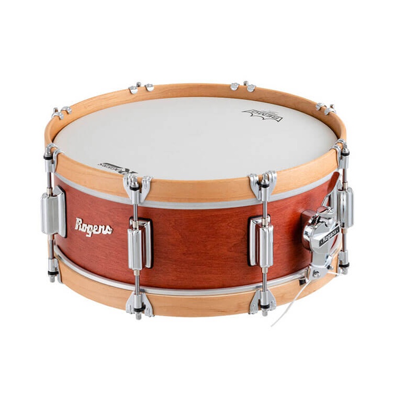 Rogers Tower Wood Hoop Snare Drum 14x5 Satin Red Mahogany